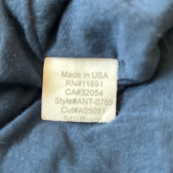 Anthropologie Bailey 44 Navy Blue Maxi Dress Sz Large Slit Scoop Neck Ruched - Picture 8 of 13